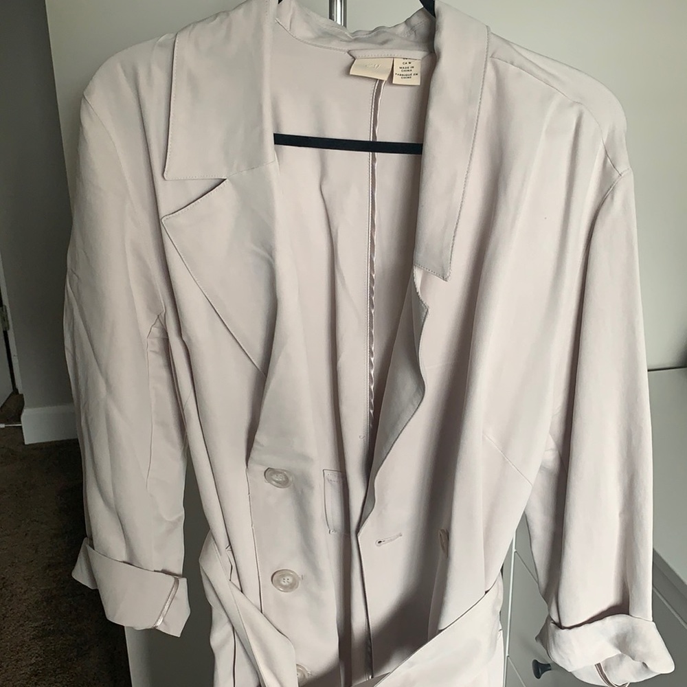 Beige trench coat; like new